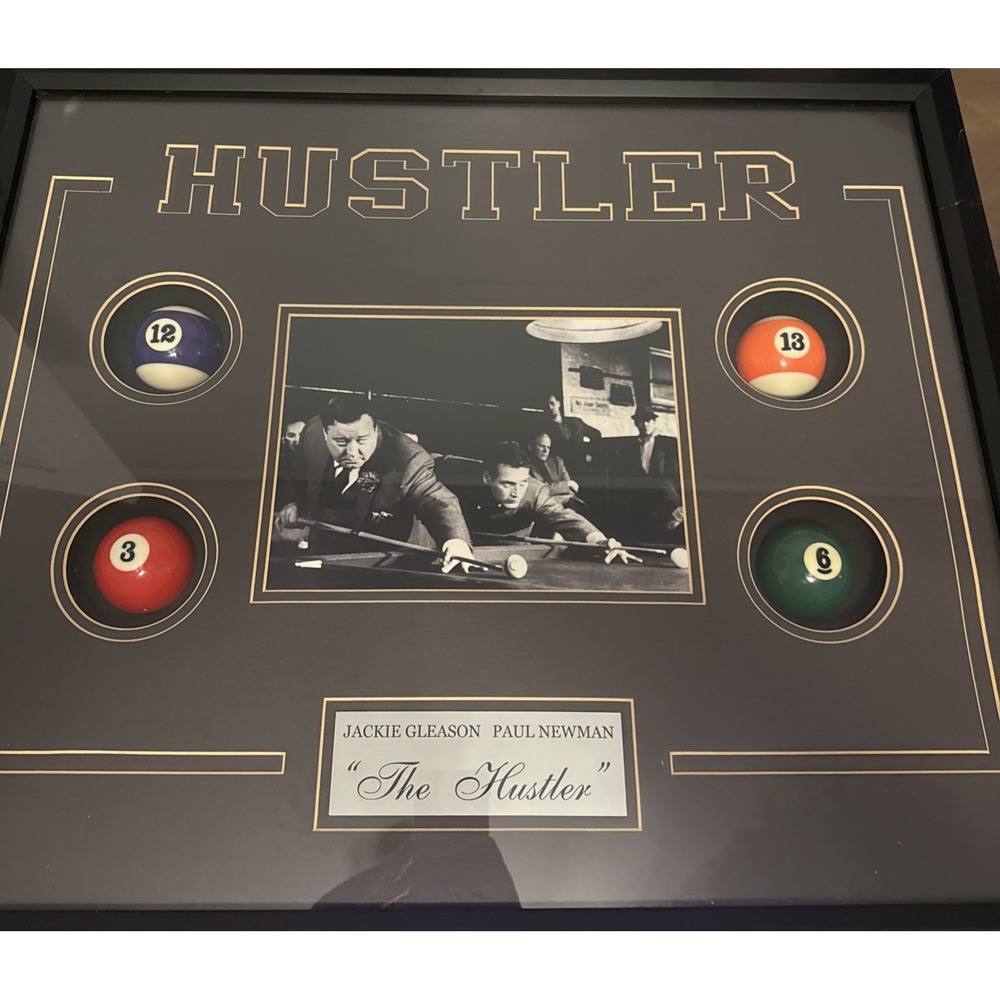 The Hustler Movie Framed Memorabilia Jackie Gleason Paul Newman Pool Billiards